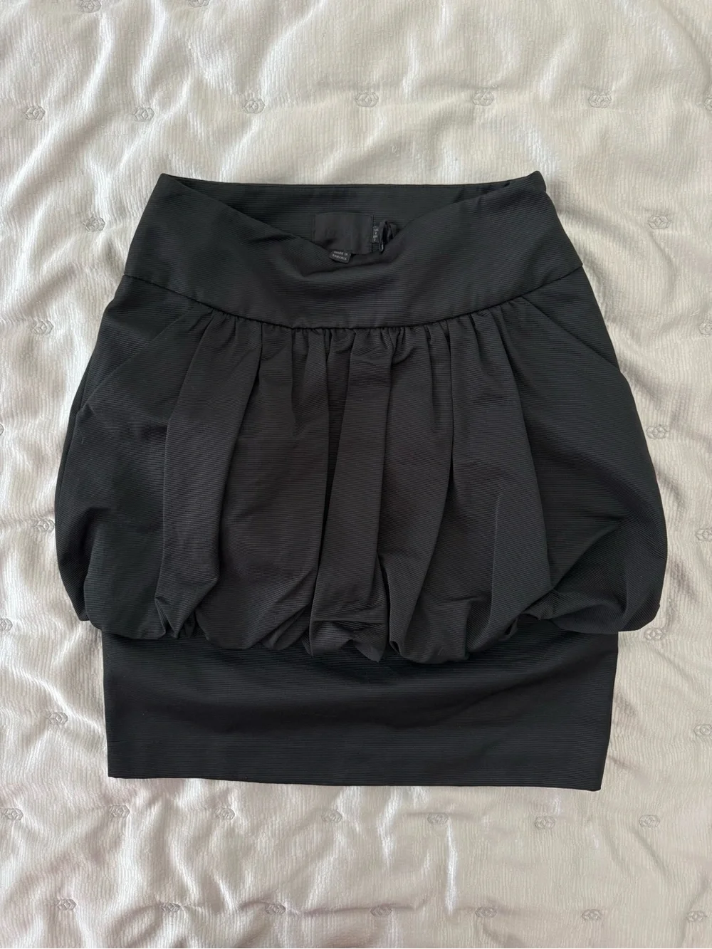 Reiss Black Bubble-Hem Mini Skirt